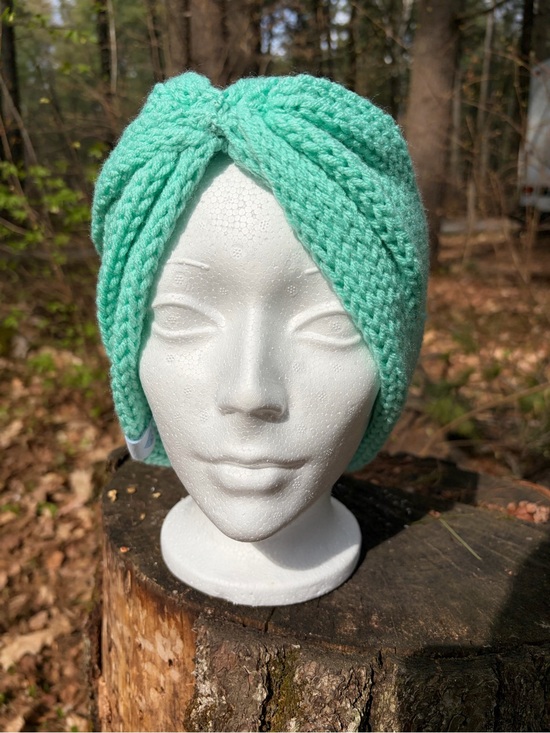 Accessories - Hand-Knit turquoise ear and head warmer